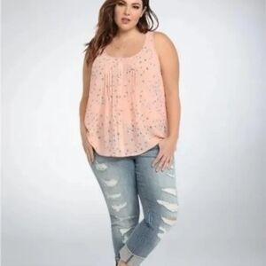 Torrid Peach Heart Print Top